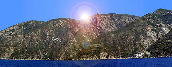 görögország, Athos hegyei kolostorokkal