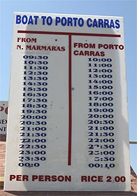 Neos Marmaras hajĂł menetrend Porto Carrasba